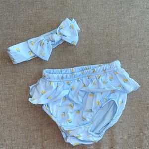 Baby Girls 6-9 Months Blue Yellow Lemons Bloomers
